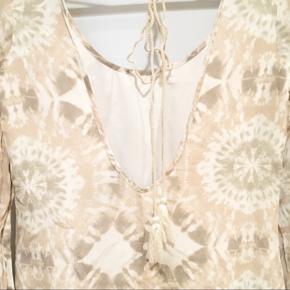 ⭐️ Winston White Bardot Dress Cream Tie Dye XS Boho - Picture 7 of 8